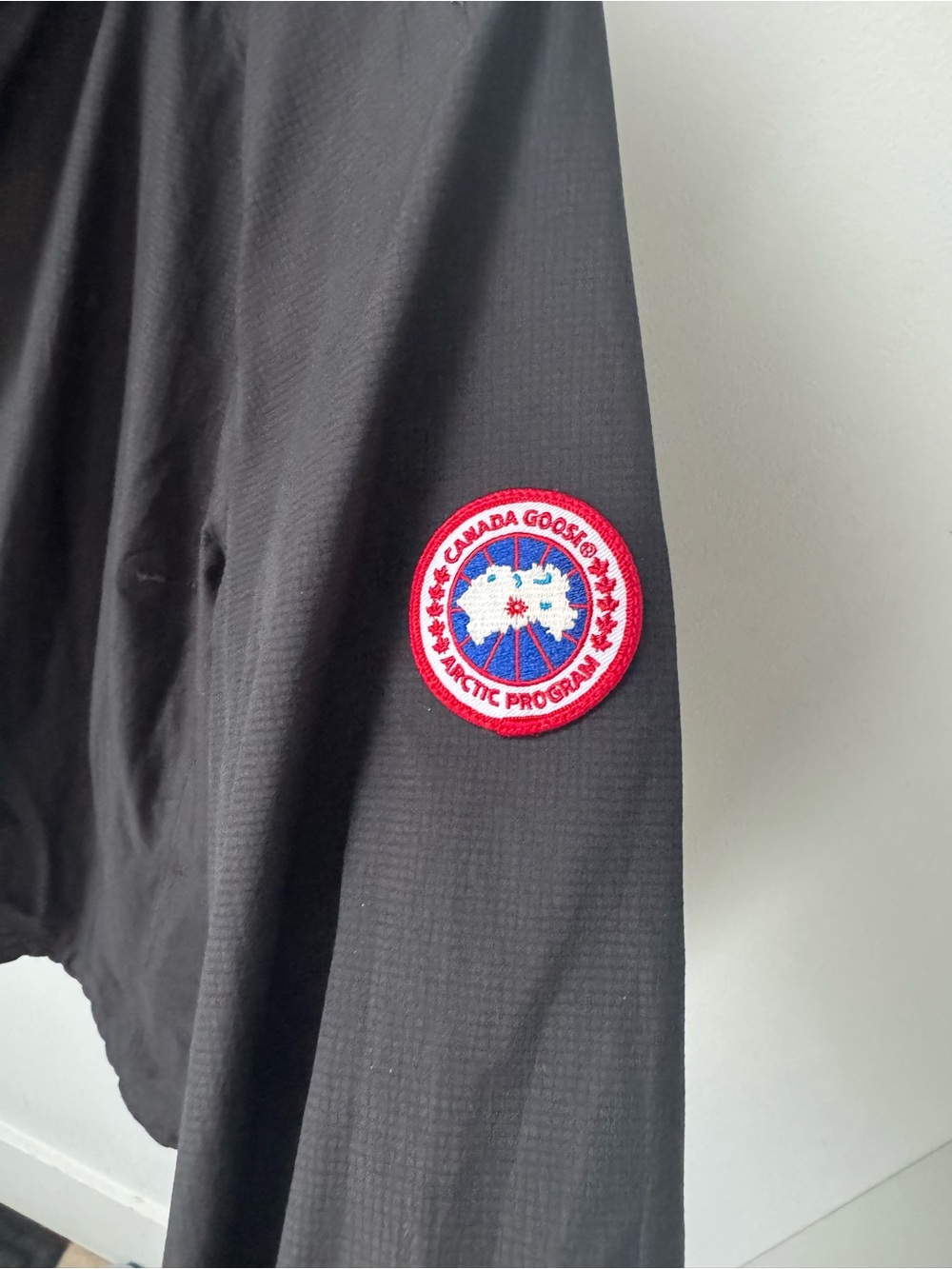 Canada Goose Black Hooded Rain Shell with Original Logo